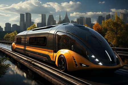 未来主未来城市的氢燃料车设计图片