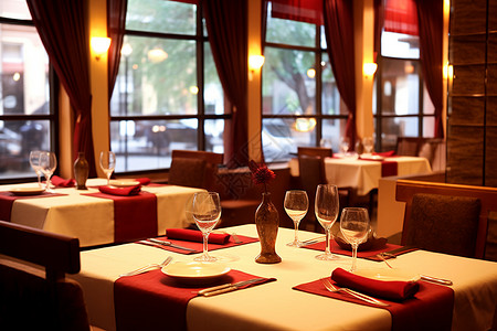 浪漫奢华的西餐餐厅背景图片
