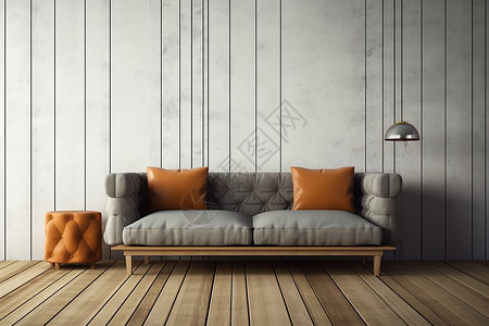 室内极简主义的沙发布置背景图片