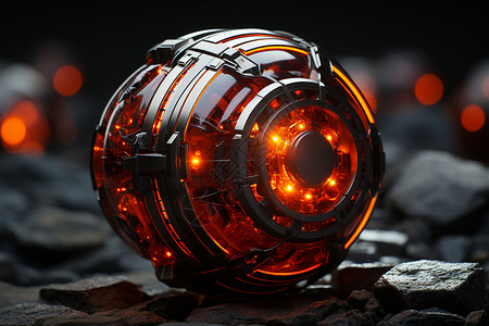 能量水晶科技感的能量电池球设计图片