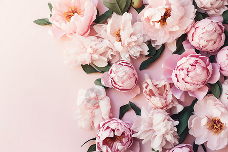 浪漫的粉色牡丹花背景背景图片