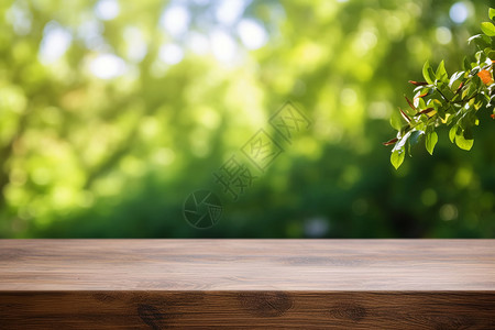 户外棕色的实木桌面背景图片
