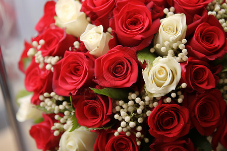 浪漫美丽的玫瑰花束背景图片