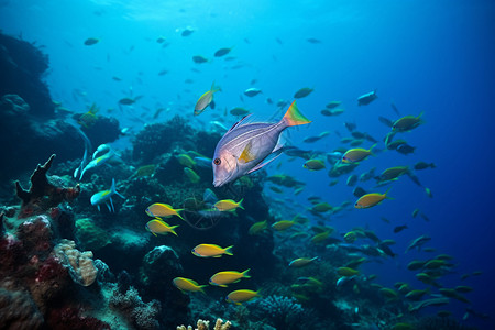 海底的自然鱼类背景图片