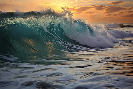 海洋中汹涌的海浪背景图片