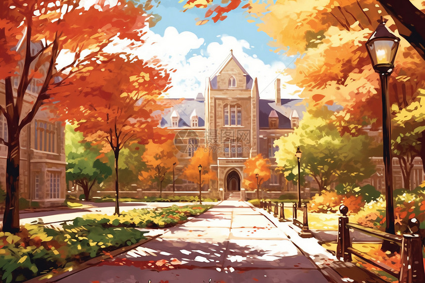 秋天的校园图片