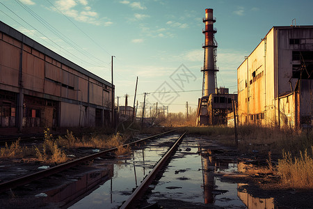 老旧的工业电力加工厂背景图片