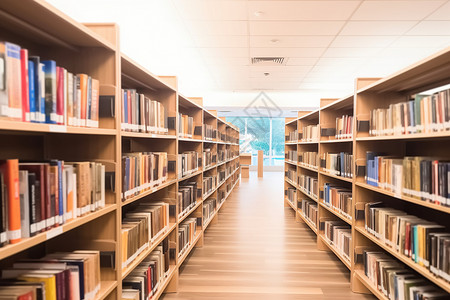种类齐全的图书馆书架高清图片