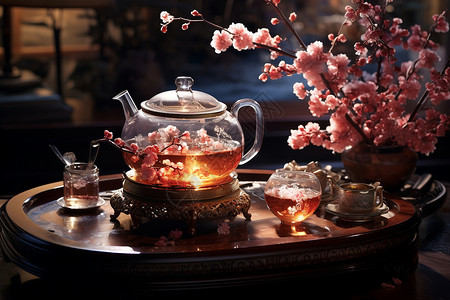 传统的中式花茶高清图片