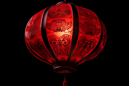 黑夜里精美的红灯笼背景图片