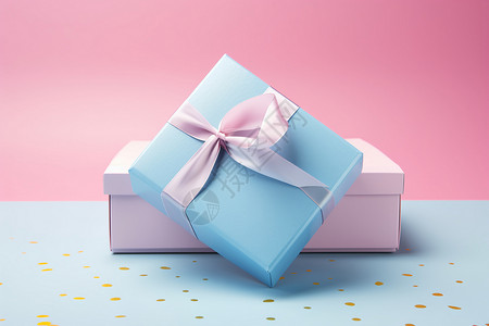 庆祝生日的礼物包装盒背景图片