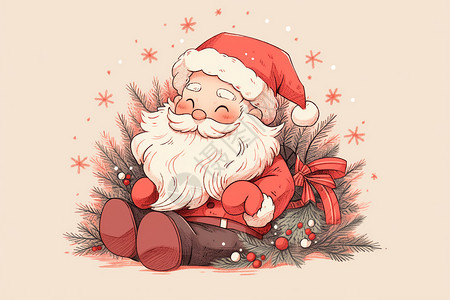 童话中的圣诞老人插图背景图片