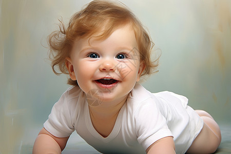 纯真笑容的外国小婴儿背景图片