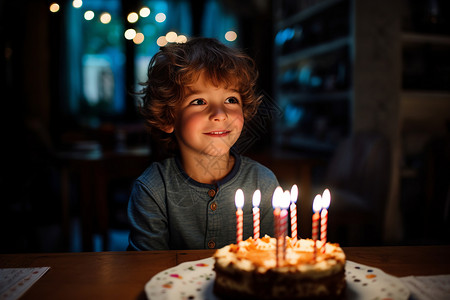 生日派对上的快乐男孩背景图片