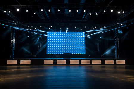 音乐会舞台上的射灯背景图片