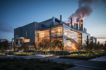 环境保护与技术创新的废物焚烧厂高清图片