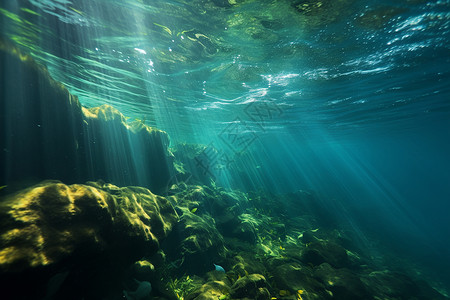 潜水下的海洋世界背景图片