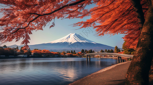 东京风景日本富士山季节美景背景