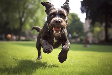 快乐奔跑的狗狗高清图片