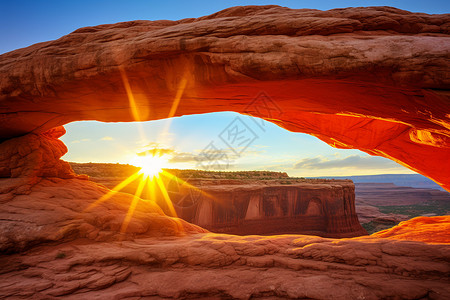 沙漠中太阳背景图片