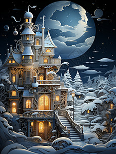 童话中的城堡背景图片