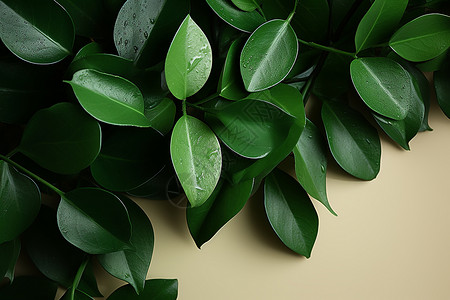 翠绿的植物叶子背景图片