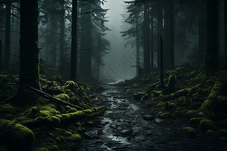幽暗森林神秘的森林背景