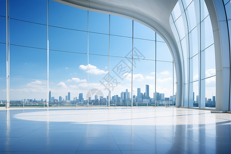 玻璃大厅城市天幕下的宽敞建筑背景