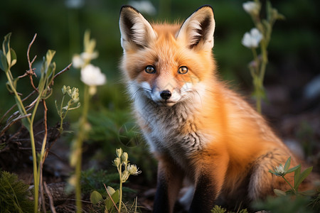 自然野生的狐狸背景图片