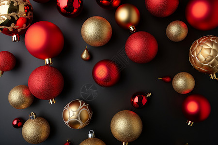 桌面上那个美观的圣诞装饰球背景图片