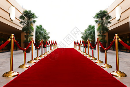 户外闪耀的红地毯装饰背景图片