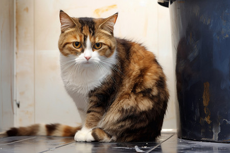 肥胖的英国短毛猫背景图片