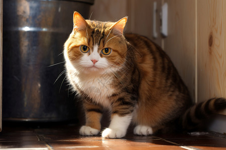 胖乎乎的英国短毛猫背景图片