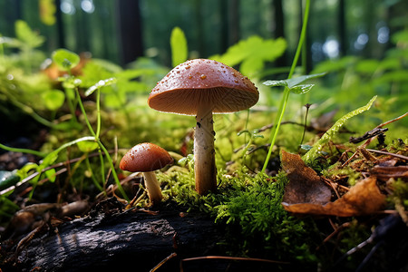 户外野生的蘑菇背景图片