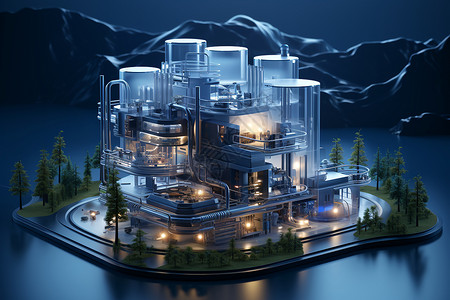 水氢燃料的工厂背景图片