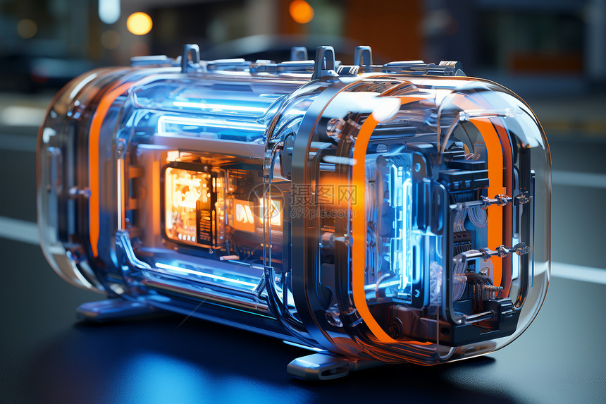 未来感的氢燃料电池发电机图片