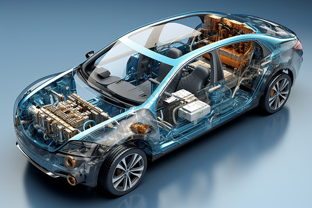 汽车工程精密工程的氢燃料汽设计图片