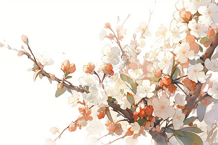 枝头梅花背景图片