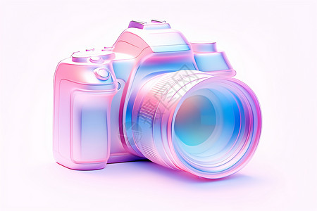 粉蓝色的相机图标背景图片