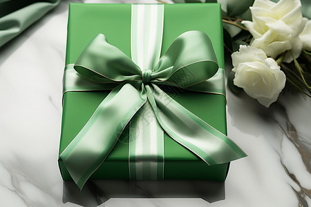 绿色的礼物包装背景图片