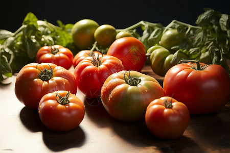 桌面上美味的西红柿蔬菜背景图片