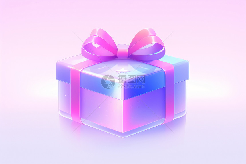 蓝粉色礼盒图标图片