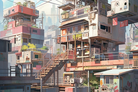 城市住宅建筑背景图片