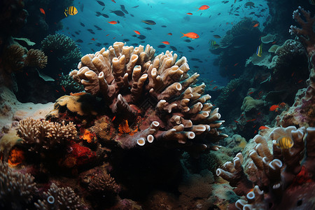 海洋世界礁石背景图片
