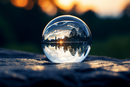 透镜球湖边奇幻的晶球设计图片