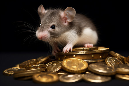 一只可爱的小老鼠背景图片