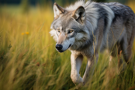 警惕性强的孤狼背景图片