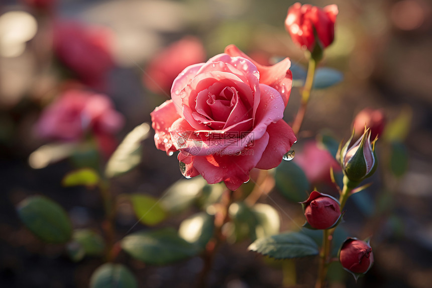 花园里绽放的玫瑰图片