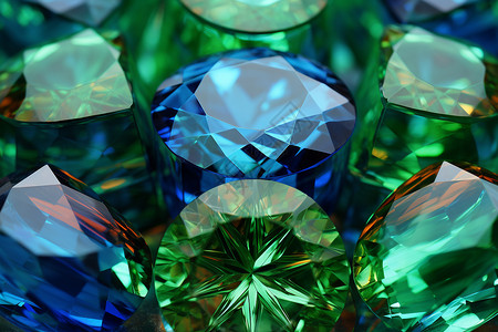彩色钻石底纹彩色钻石宝石群背景