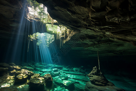水下洞穴景观高清图片